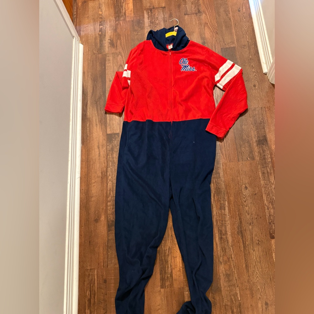 Ole Miss Pajama Full Zip Onesie with Hood